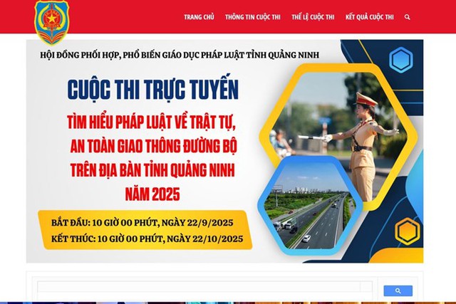 Quảng Ninh tổ chức cuộc thi trực tuyến tìm hiểu pháp luật về an toàn giao thông- Ảnh 1.