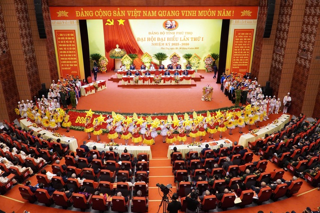 Chủ tịch nước Lương Cường dự, chỉ đạo Đại hội đại biểu Đảng bộ tỉnh Phú Thọ lần I- Ảnh 5.