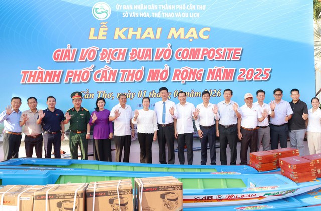 Hơn 140 VĐV tham gia Giải đua Vỏ Composite TP Cần Thơ mở rộng năm 2025- Ảnh 5.