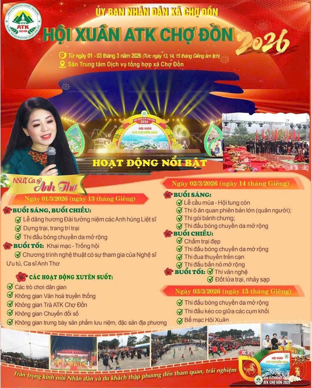Thái Nguyên: Hội Xuân ATK Chợ Đồn 2026 - điểm đến hấp dẫn đầu năm mới- Ảnh 1.