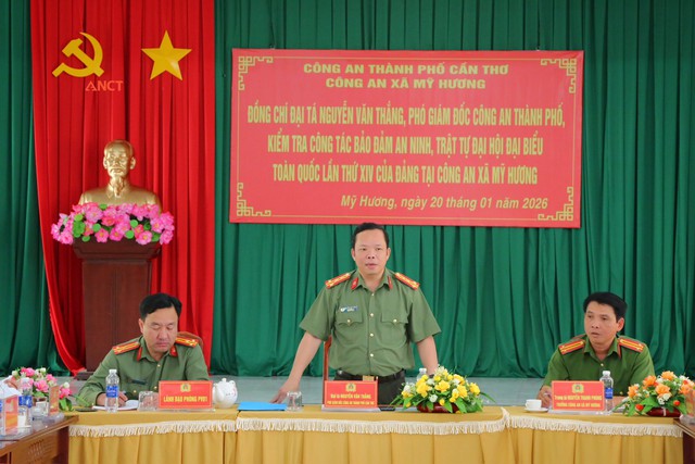 Công an TP Cần Thơ: Kiểm tra công tác bảo đảm ANTT phục vụ Đại hội XIV của Đảng- Ảnh 4.