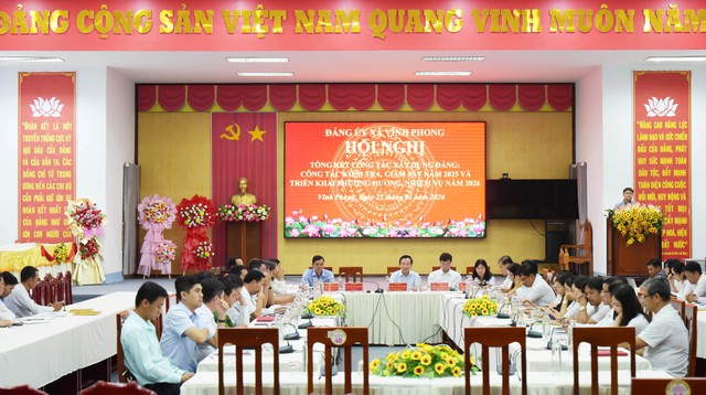 An Giang: Xã Vĩnh Phong tổng kết công tác xây dựng Đảng và công tác kiểm tra, giám sát năm 2025- Ảnh 1. An Giang: Xã Vĩnh Phong tổng kết công tác xây dựng Đảng và công tác kiểm tra, giám sát năm 2025- Ảnh 1.