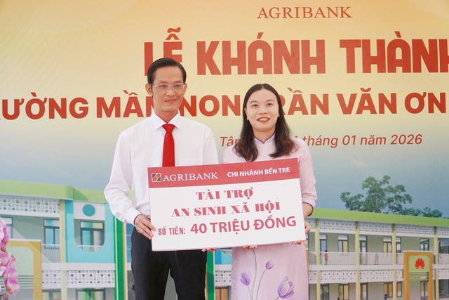 Khánh thành, bàn giao Trường Mầm non Trần Văn Ơn do Agribank Chi nhánh Bến Tre tài trợ- Ảnh 8.
