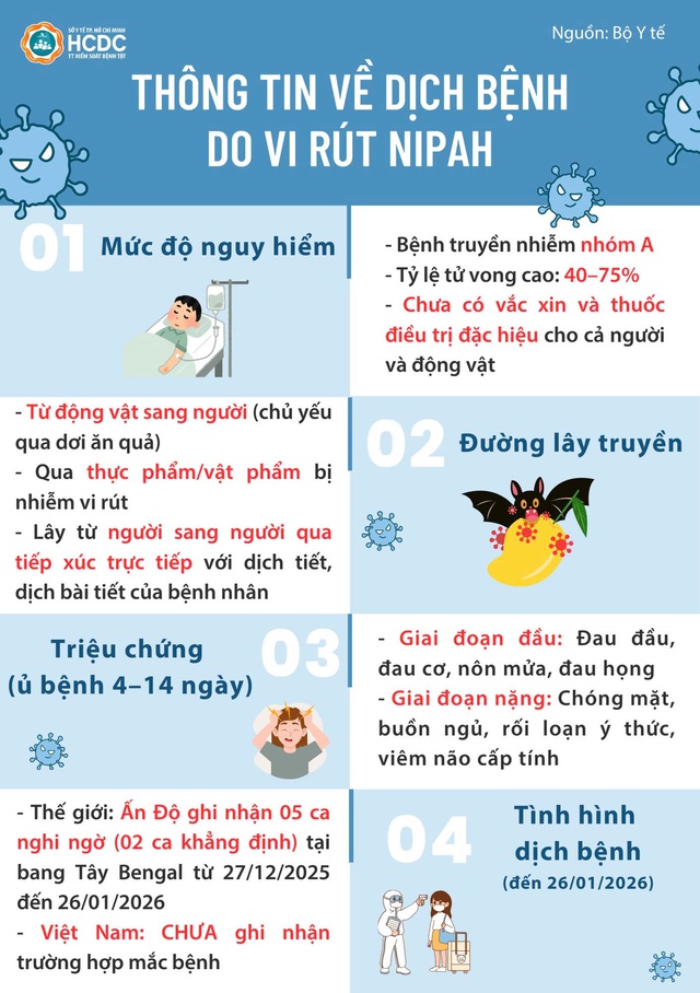 TP.HCM: Tăng cường phòng, chống dịch bệnh do virus Nipah gây ra- Ảnh 1.