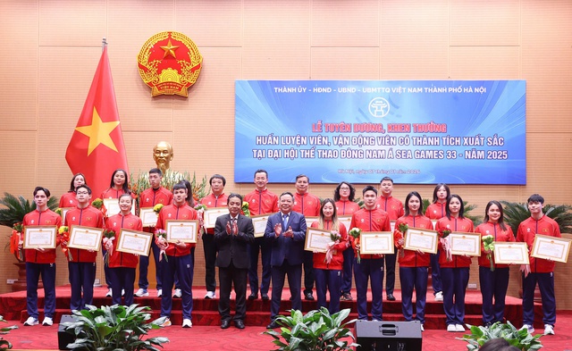 Hà Nội vinh danh vận động viên, huấn luyện viên đạt thành tích cao tại SEA Games 33- Ảnh 4.