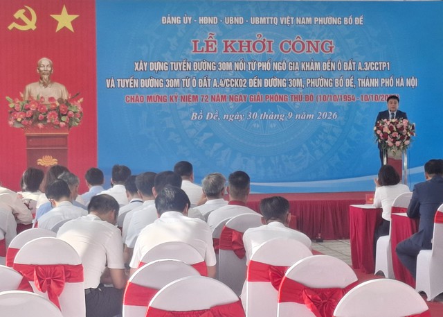 Khởi công dự án đường 30m Ngô Gia Khảm trên địa bàn phường Bồ Đề - Ảnh 3.