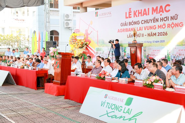 Hơn 300 VĐV tham dự Giải bóng chuyền hơi nữ Agribank Lai Vung mở rộng lần II năm 2026- Ảnh 2.