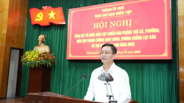 TP Huế: Tổng kết công tác diễn tập chiến đấu phòng thủ và phòng chống thiên tai năm 2026- Ảnh 2.
