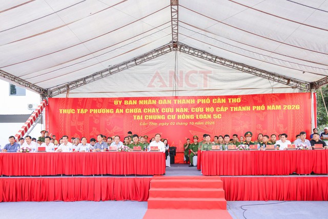 Cần Thơ: Thực tập phương án chữa cháy, CNCH cấp thành phố năm 2026- Ảnh 1.
