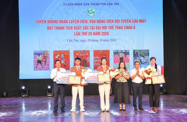 Cần Thơ tuyên dương HLV, VĐV đội tuyển Cầu Mây đạt thành tích xuất sắc tại ASIAD 20 - Ảnh 1.