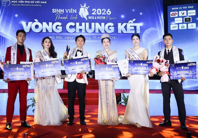 Chung kết cuộc thi “Sinh viên Thanh lịch 2026”: Vinh danh Hoa khôi Trần Thu Hằng và Nam vương Vũ Minh Tiến- Ảnh 1.