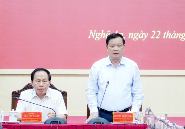 Phó Thủ tướng Lê Tiến Châu làm việc với Nghệ An: Kích hoạt dư địa tăng trưởng hai con số, kiến tạo lợi thế cạnh tranh mới- Ảnh 5.