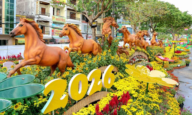 Đường Hoa nghệ thuật TP. Cần Thơ rộn ràng sắc Xuân- Ảnh 6. Đường Hoa nghệ thuật TP. Cần Thơ rộn ràng sắc Xuân- Ảnh 6.