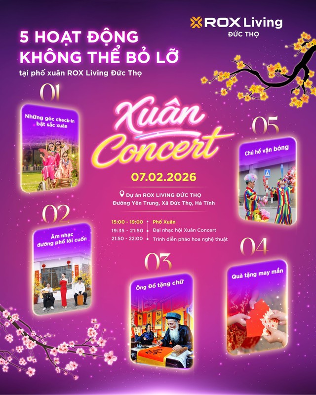 ROX Living Đức Thọ mở màn năm 2026 bằng Nhạc hội Xuân Concert, đặt dấu ấn khu đô thị cao cấp tiên phong tại Đức Thọ- Ảnh 2.