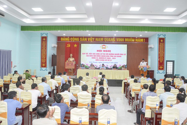 Ứng cử viên HĐND tỉnh An Giang đơn vị bầu cử số 27 tiếp xúc cử tri tại xã Vĩnh Thuận- Ảnh 1.