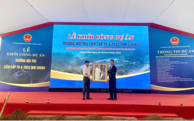 Thanh Hóa: Đồng loạt khởi công nhiều trường nội trú liên cấp tại các xã biên giới- Ảnh 4.