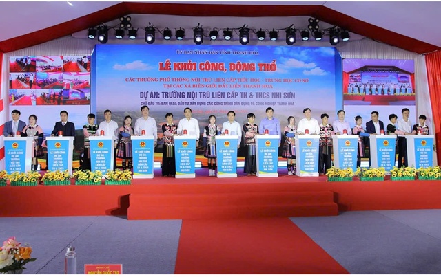 Thanh Hóa: Đồng loạt khởi công nhiều trường nội trú liên cấp tại các xã biên giới- Ảnh 5.
