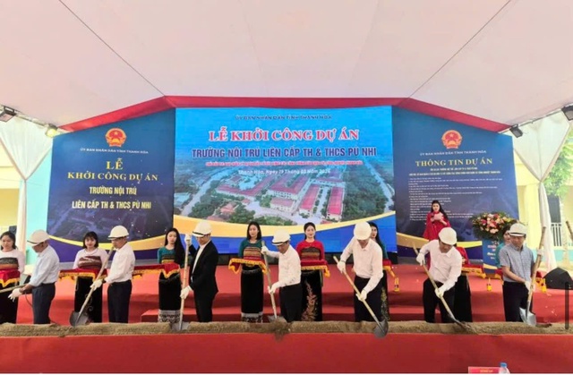 Thanh Hóa: Đồng loạt khởi công nhiều trường nội trú liên cấp tại các xã biên giới- Ảnh 3.