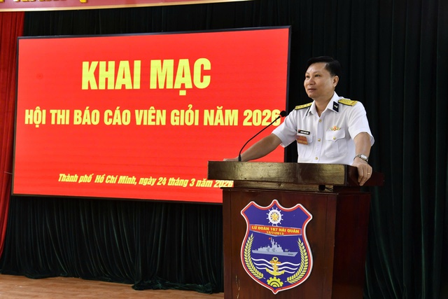 Lữ đoàn 167 Vùng 2 Hải quân tổ chức hội thi báo cáo viên giỏi năm 2026- Ảnh 1.