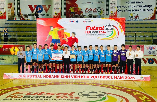 Trường Đại học Nam Cần Thơ giành chức vô địch giải Futsal Sinh viên khu vực ĐBSCL năm 2026- Ảnh 6.