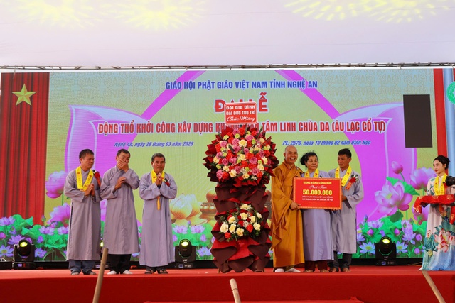 Nghệ An: Trang trọng Lễ khởi công xây dựng chùa Da (Âu Lạc Cổ Tự)- Ảnh 12. Nghệ An: Trang trọng Lễ khởi công xây dựng chùa Da (Âu Lạc Cổ Tự)- Ảnh 12.