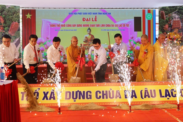 Nghệ An: Trang trọng Lễ khởi công xây dựng chùa Da (Âu Lạc Cổ Tự)- Ảnh 6. Nghệ An: Trang trọng Lễ khởi công xây dựng chùa Da (Âu Lạc Cổ Tự)- Ảnh 6.