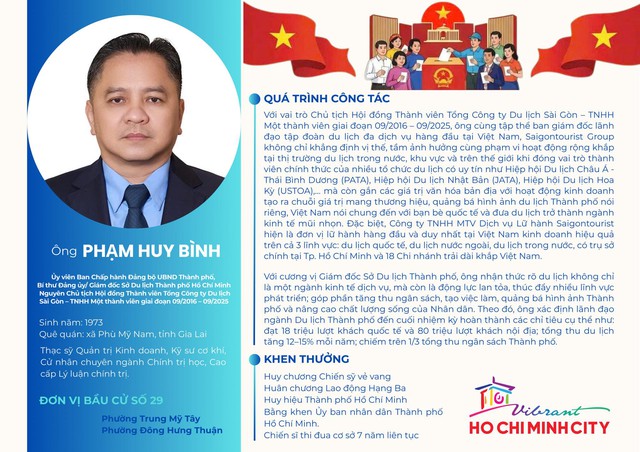 Giám đốc sở du lịch TP. HCM tham gia tiếp xúc cử tri tại đơn vị bầu cử số 29 (phường Trung Mỹ Tây và phường Đông Hưng Thuận)
- Ảnh 1. Giám đốc sở du lịch TP. HCM tham gia tiếp xúc cử tri tại đơn vị bầu cử số 29 (phường Trung Mỹ Tây và phường Đông Hưng Thuận)
- Ảnh 1.