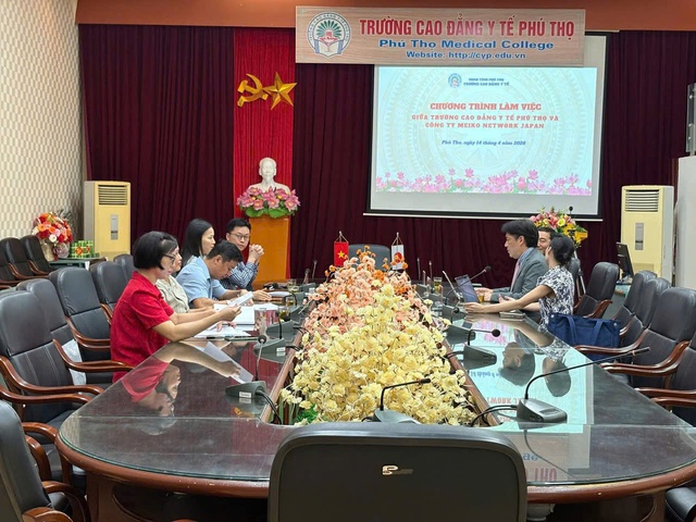 Trường Cao đẳng Y tế Phú Thọ làm việc với Công ty Cổ phần Meiko Network (Nhật Bản)- Ảnh 1. Trường Cao đẳng Y tế Phú Thọ làm việc với Công ty Cổ phần Meiko Network (Nhật Bản)- Ảnh 1.