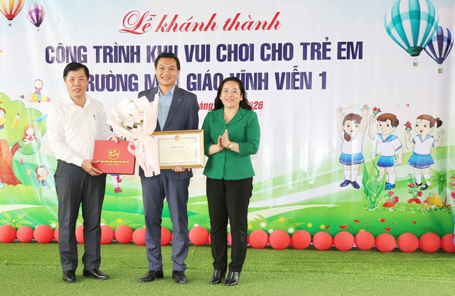 Khánh thành khu vui chơi trẻ em tại Trường Mẫu giáo Vĩnh Viễn 1- Ảnh 5.