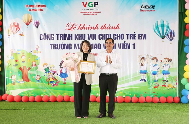Khánh thành khu vui chơi trẻ em tại Trường Mẫu giáo Vĩnh Viễn 1- Ảnh 6.
