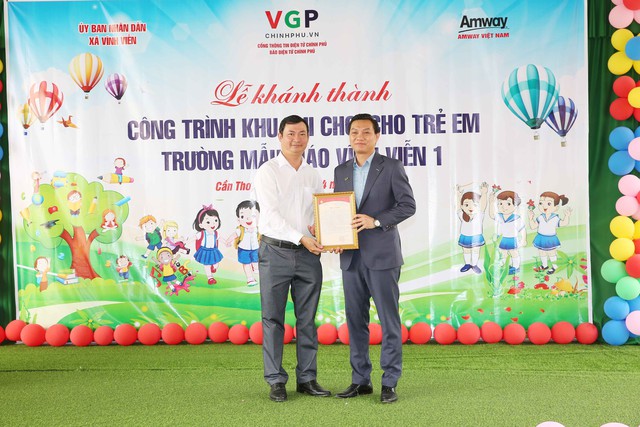 Khánh thành khu vui chơi trẻ em tại Trường Mẫu giáo Vĩnh Viễn 1- Ảnh 7.