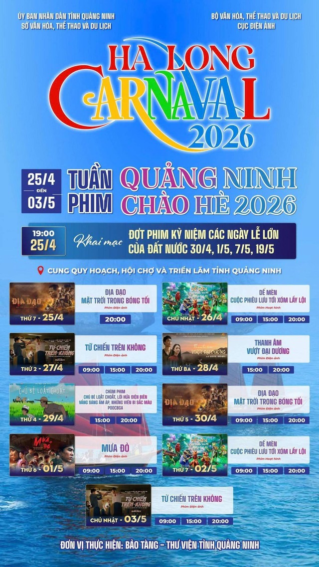 Quảng Ninh tổ chức Tuần phim chào hè 2026 với nhiều suất chiếu miễn phí- Ảnh 1.
