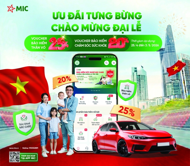 Bảo hiểm Quân đội (MIC) bùng nổ ưu đãi 25% trên App MIC: Giải pháp "kép" bảo vệ sức khỏe và xe cơ giới dịp lễ 30/4- Ảnh 1.