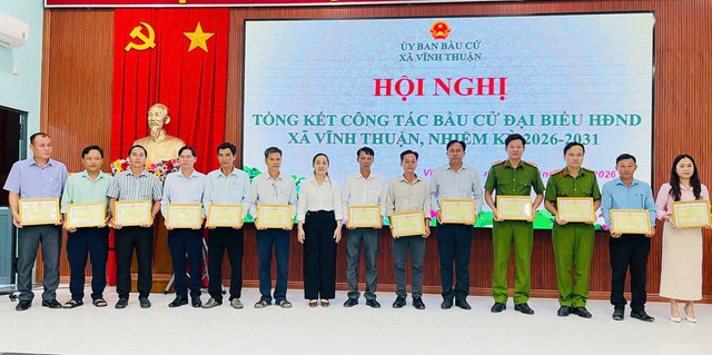 An Giang: Xã Vĩnh Thuận tổng kết công tác bầu cử- Ảnh 2.