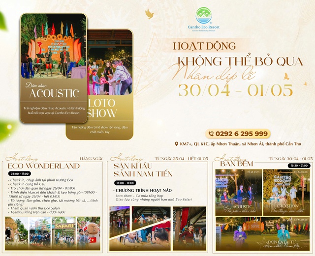 Nhiều khuyến mại hấp dẫn dịp nghỉ Lễ 30/4 và 1/5 tại Cantho Eco Resort du khách không thể bỏ qua- Ảnh 10.
