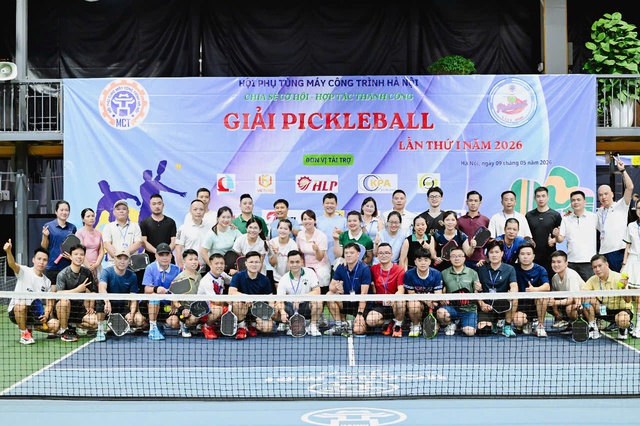Sôi động Giải Pickleball Hội Phụ tùng máy công trình Hà Nội 2026- Ảnh 1.