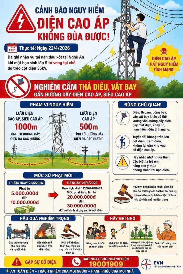 Đà Nẵng: Cảnh báo nguy cơ mất an toàn điện từ việc thả diều gần đường dây điện trong dịp hè- Ảnh 2.
