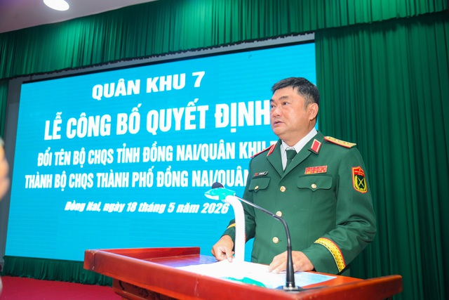 Quân khu 7 công bố Quyết định đổi tên Bộ Chỉ huy Quân sự thành phố Đồng Nai- Ảnh 1.