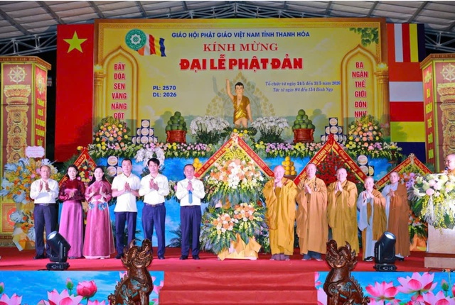 Thanh Hóa: Đại lễ Phật đản Phật lịch 2570 lan tỏa tinh thần đoàn kết, đồng hành cùng dân tộc- Ảnh 1. Thanh Hóa: Đại lễ Phật đản Phật lịch 2570 lan tỏa tinh thần đoàn kết, đồng hành cùng dân tộc- Ảnh 1.