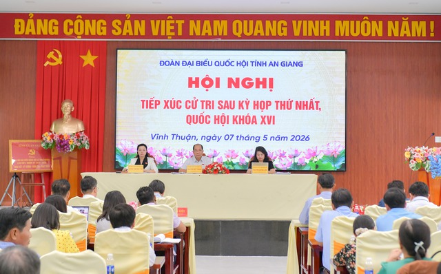 Đoàn ĐBQH tỉnh An Giang, đơn vị số 7 tiếp xúc cử tri xã Vĩnh Thuận sau Kỳ họp thứ nhất, Quốc hội khóa XVI- Ảnh 1.