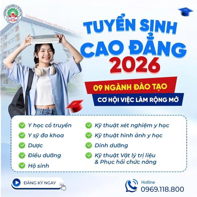 Trường Cao đẳng Y tế Phú Thọ mở cổng tuyển sinh năm 2026 với nhiều chính sách ưu đãi hấp dẫn- Ảnh 1.