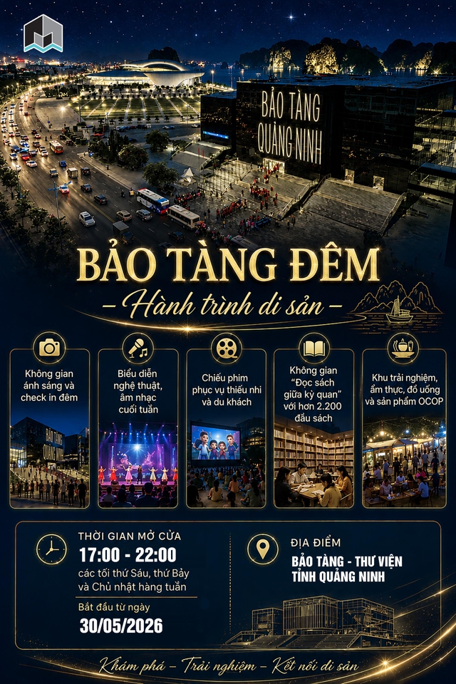 Bảo tàng Quảng Ninh ra mắt sản phẩm du lịch đêm, mở rộng trải nghiệm cho du khách- Ảnh 1. Bảo tàng Quảng Ninh ra mắt sản phẩm du lịch đêm, mở rộng trải nghiệm cho du khách- Ảnh 1.