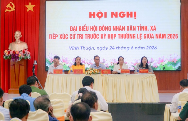 Đại biểu HĐND tỉnh An Giang và đại biểu HĐND xã Vĩnh Thuận tiếp xúc cử tri trước kỳ họp thường lệ giữa năm 2026 - Ảnh 1.