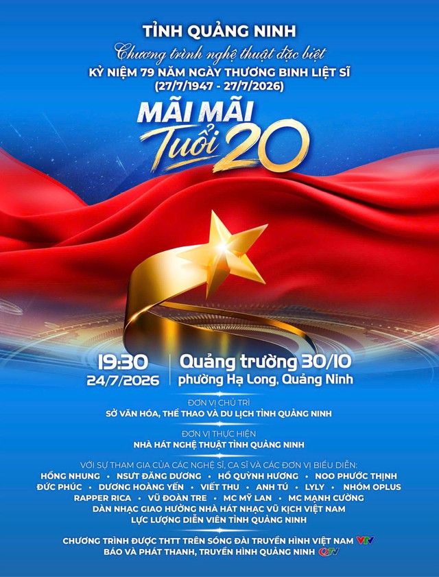 Quảng Ninh tổ chức đêm nghệ thuật "Mãi mãi tuổi 20" tri ân các anh hùng liệt sĩ- Ảnh 1.