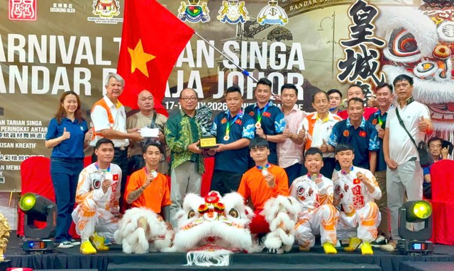 Đoàn Tứ Câu thắng lớn tại Giải Lân Sư Rồng Quốc tế tranh Cúp KCC Malaysia 2026- Ảnh 1.