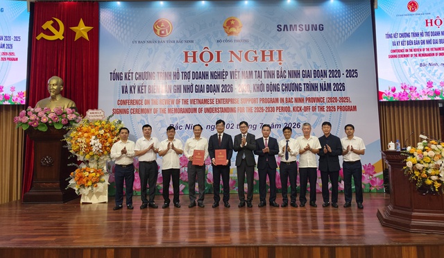 Bắc Ninh tổng kết chương trình hỗ trợ doanh nghiệp giai đoạn 2020-2025 và ký kết hợp tác giai đoạn 2026-2030 với Samsung Việt Nam - Ảnh 4.