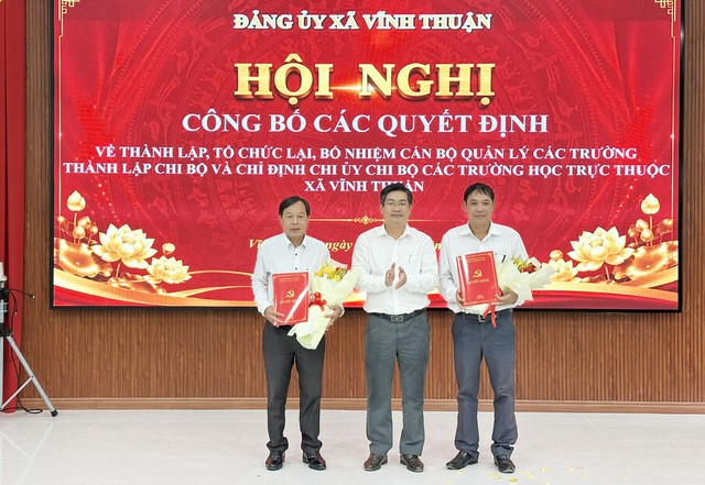 An Giang: Xã Vĩnh Thuận trao quyết định bổ nhiệm cán bộ quản lý các trường công lập- Ảnh 6.