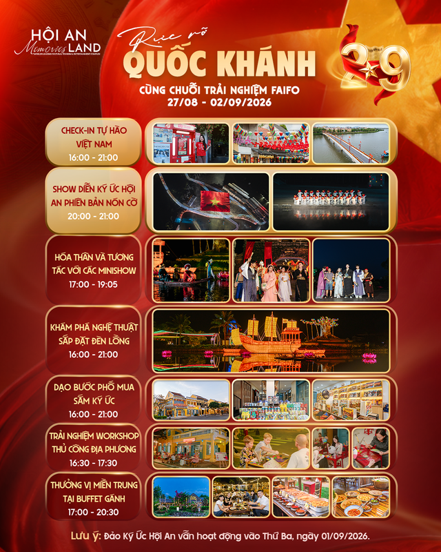 Đà Nẵng: Đảo Ký Ức Hội An rực rỡ chào đón du khách dịp Quốc khánh 2/9- Ảnh 4.