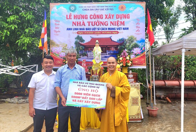Nghệ An: Lễ khởi công xây dựng Nhà tưởng niệm Anh linh Liệt sĩ Nhà báo Cách mạng Việt Nam tại Chùa Da- Ảnh 8.