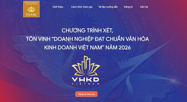Khởi động chương trình xét chọn “Doanh nghiệp đạt chuẩn văn hóa kinh doanh Việt Nam” năm 2026 - Ảnh 1.